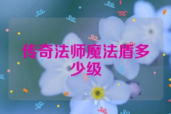 传奇法师魔法盾多少级