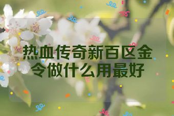 热血传奇新百区金令做什么用最好