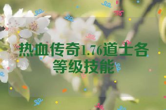 热血传奇1.76道士各等级技能