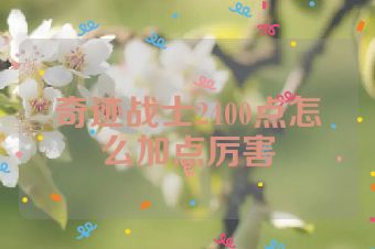 奇迹战士2400点怎么加点厉害