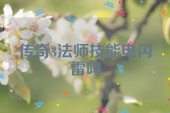 传奇3法师技能电闪雷鸣