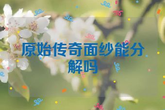 原始传奇面纱能分解吗