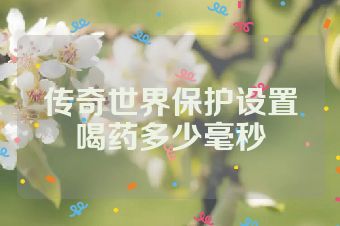 传奇世界保护设置喝药多少毫秒
