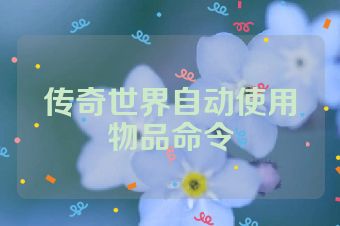 传奇世界自动使用物品命令