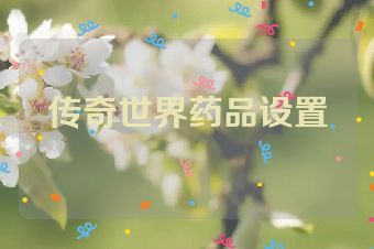 传奇世界药品设置