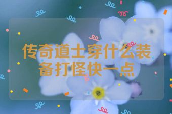 传奇道士穿什么装备打怪快一点