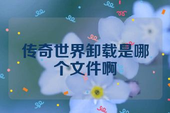 传奇世界卸载是哪个文件啊