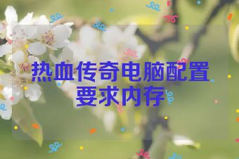 热血传奇电脑配置要求内存