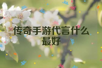 传奇手游代言什么最好
