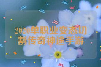 2020单职业变态切割传奇神途手游