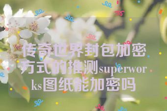 传奇世界封包加密方式的推测superworks图纸能加密吗