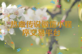 热血传说微信小程序交易平台