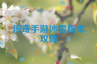 传奇手游冰雪版本攻略