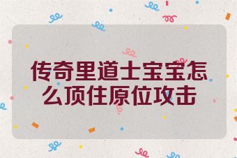 传奇里道士宝宝怎么顶住原位攻击