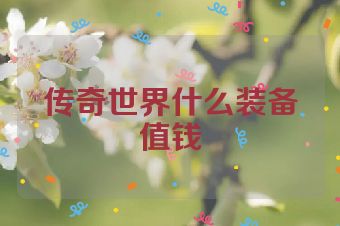 传奇世界什么装备值钱