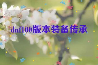 dnf100版本装备传承