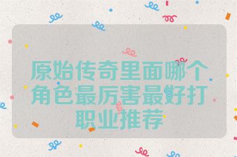 原始传奇里面哪个角色最厉害最好打职业推荐