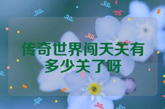 传奇世界闯天关有多少关了呀