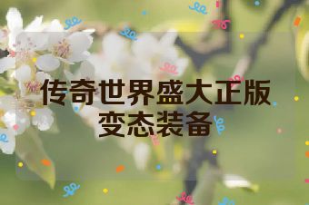 传奇世界盛大正版变态装备