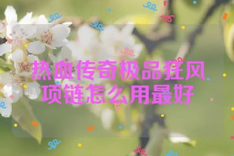 热血传奇极品狂风项链怎么用最好