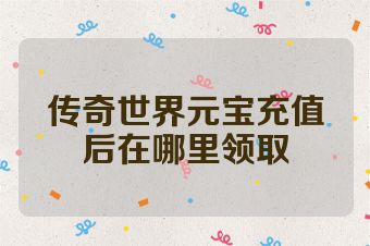 传奇世界元宝充值后在哪里领取