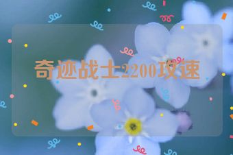 奇迹战士2200攻速