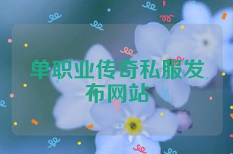 单职业传奇私服发布网站