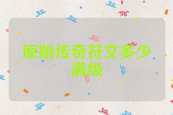 原始传奇符文多少满级