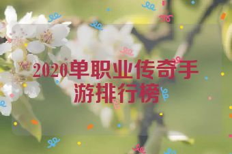 2020单职业传奇手游排行榜