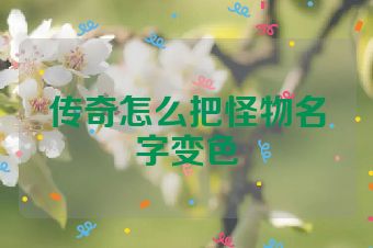 传奇怎么把怪物名字变色