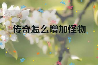 传奇怎么增加怪物
