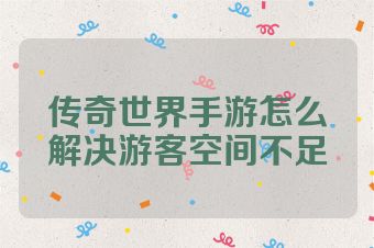 传奇世界手游怎么解决游客空间不足