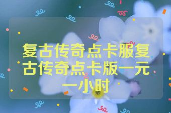 复古传奇点卡服复古传奇点卡版一元一小时