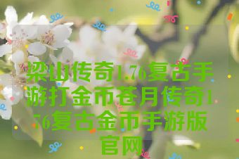 梁山传奇1.76复古手游打金币苍月传奇176复古金币手游版官网