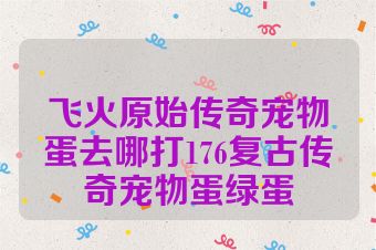飞火原始传奇宠物蛋去哪打176复古传奇宠物蛋绿蛋