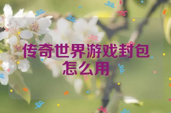 传奇世界游戏封包怎么用
