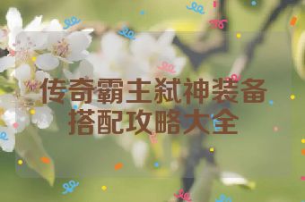 传奇霸主弑神装备搭配攻略大全