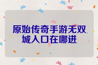 原始传奇手游无双城入口在哪进