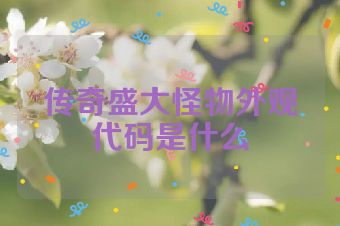 传奇盛大怪物外观代码是什么