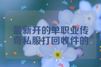 最新开的单职业传奇私服打回收件的