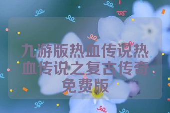 九游版热血传说热血传说之复古传奇免费版