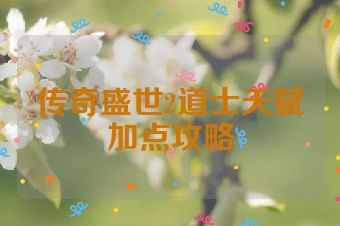 传奇盛世2道士天赋加点攻略