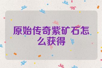 原始传奇紫矿石怎么获得