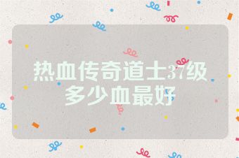 热血传奇道士37级多少血最好