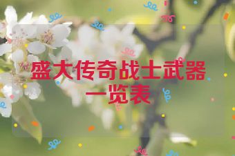 盛大传奇战士武器一览表