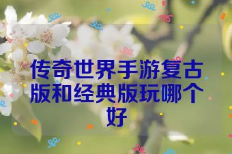 传奇世界手游复古版和经典版玩哪个好