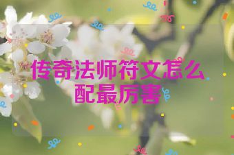 传奇法师符文怎么配最厉害