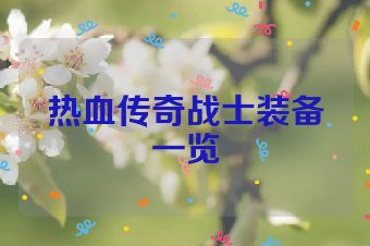 热血传奇战士装备一览