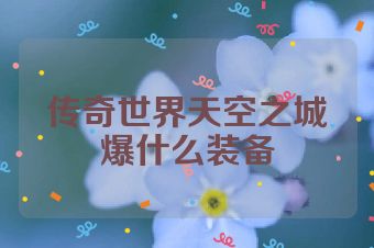 传奇世界天空之城爆什么装备