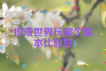 传奇世界玩哪个版本比较好